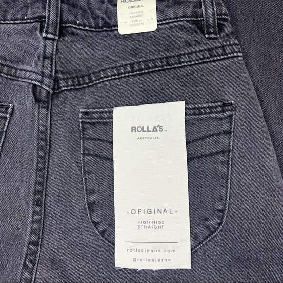 ROLLA’S Original High Rise Straight Jeans Brad Black size 28 NWT - Picture 6 of 10